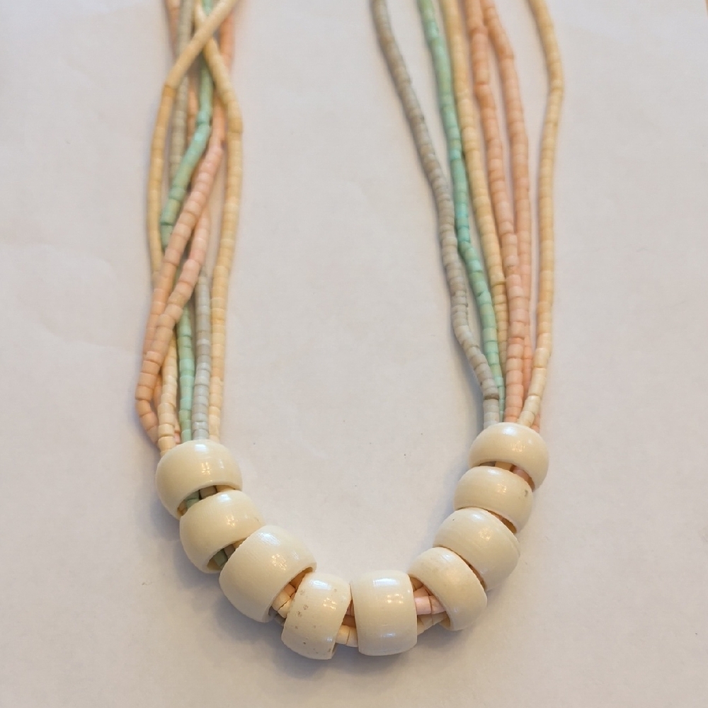 Vintage Pastel Beaded Necklace